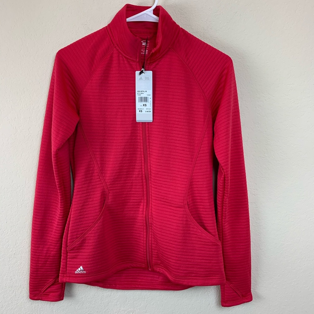 Adidas Hot Pink Full Zip Workout Jacket Running
